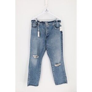 NWT Good American Women Size 16x32 Good Boy Distressed Boyfriend High-Rise Jeans